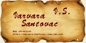 Varvara Santovac vizit kartica